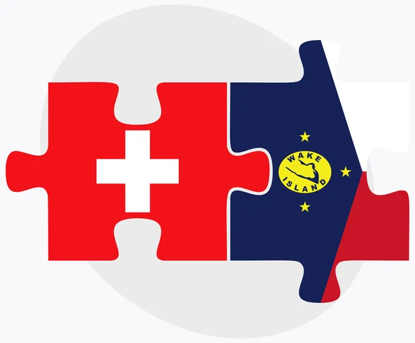 Drapeaux de la Suisse et de l'île Wake — Image vectorielle