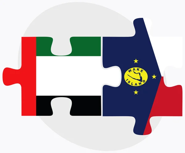 Émirats arabes unis et Wake Island Flags — Image vectorielle