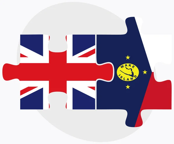 Royaume-Uni et Wake Island Flags — Image vectorielle