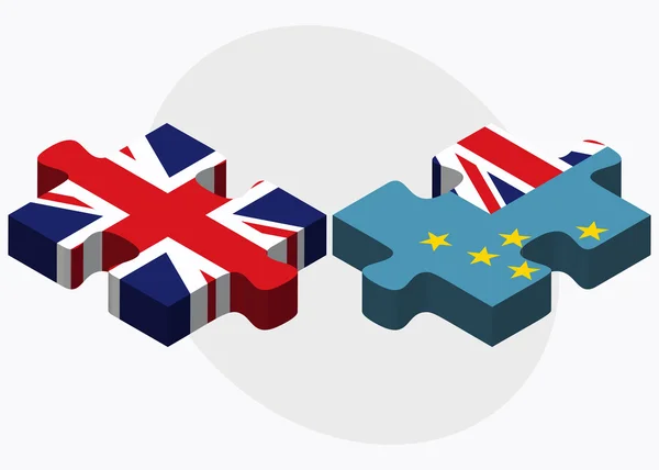 Verenigd Koninkrijk en Tuvalu vlaggen — Stockvector