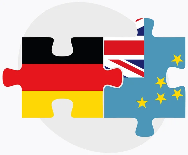 Německo a Tuvalu příznaky — Stockový vektor