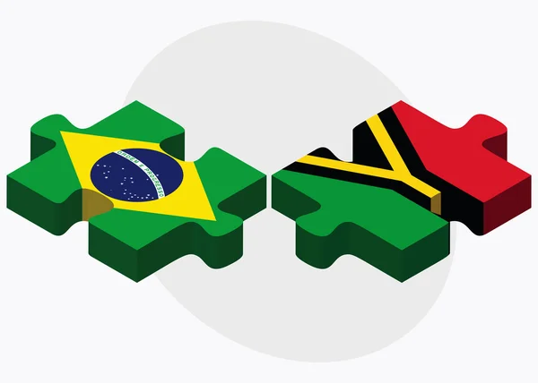 Brazil and Vanuatu Flags — Stock Vector