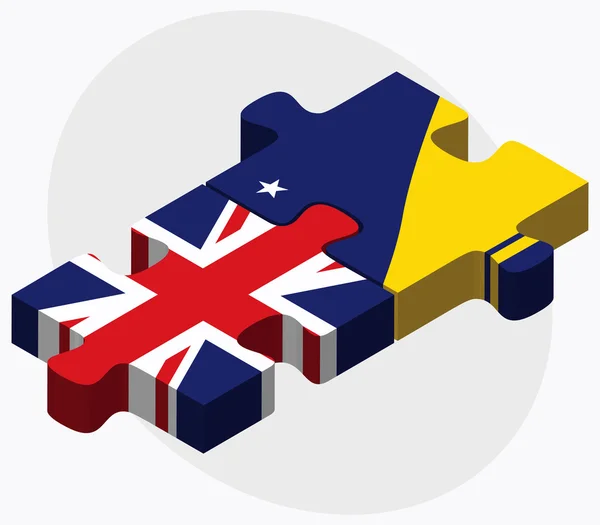 Verenigd Koninkrijk en Tokelau vlaggen — Stockvector