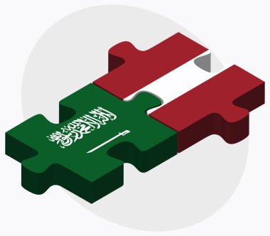 Suudi Arabistan ve Letonya bayrakları