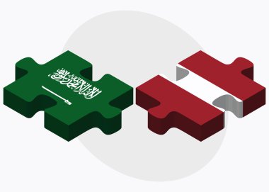 Suudi Arabistan ve Letonya bayrakları