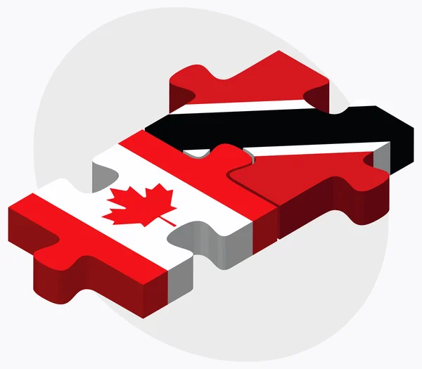 Banderas de Canadá y Trinidad y Tobago — Vector de stock