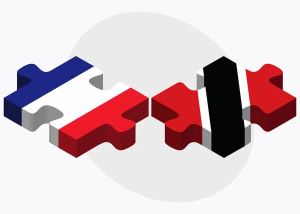 Banderas de Francia y Trinidad y Tobago — Vector de stock
