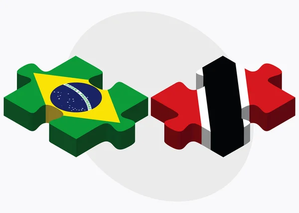 Brasilien und Trinidad und Tobago Flaggen — Stockvektor