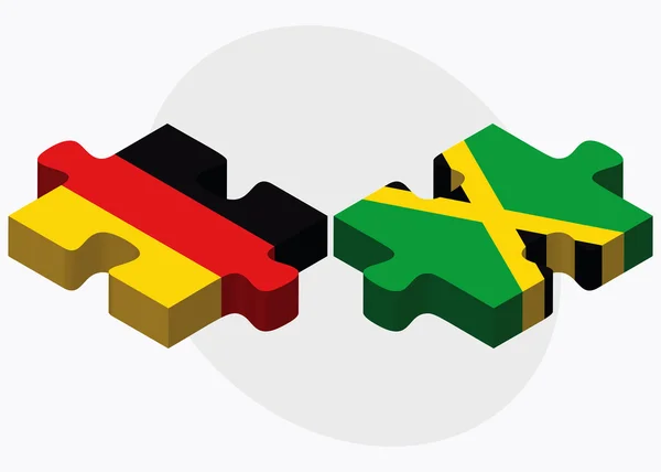 Tyskland och Jamaica flaggor — Stock vektor