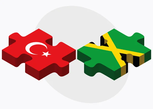 Turkiet och Jamaica flaggor — Stock vektor