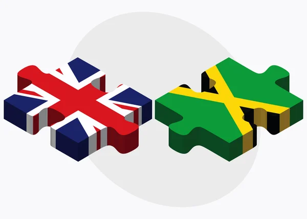 Wielka Brytania i flagami Jamajki — Wektor stockowy