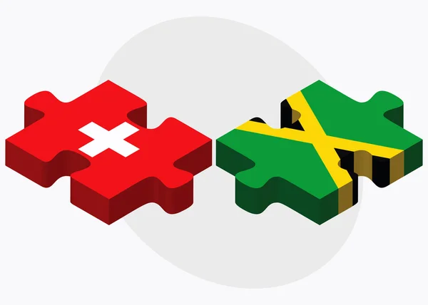 Switzerland and Jamaica Flags — Stock Vector