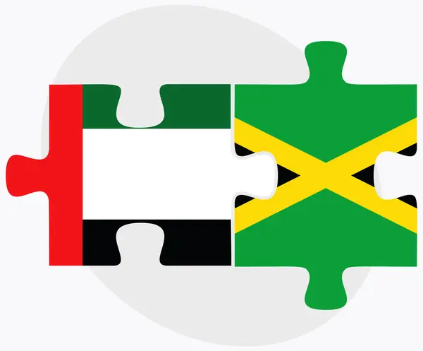 Förenade Arabemiraten och Jamaica flaggor — Stock vektor