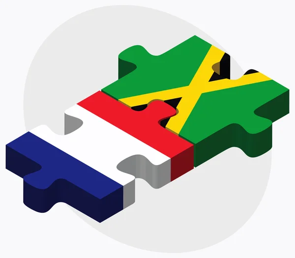 Frankrike och Jamaica flaggor — Stock vektor