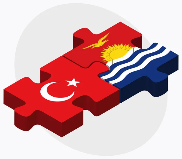 Banderas de Turquía y Kiribati — Vector de stock