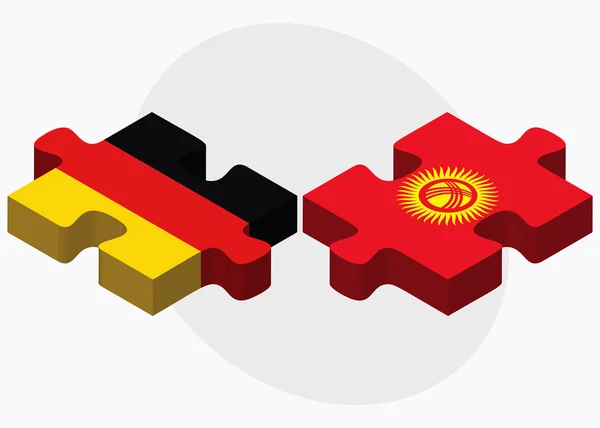 Germany and Kyrgyzstan Flags — Stock Vector