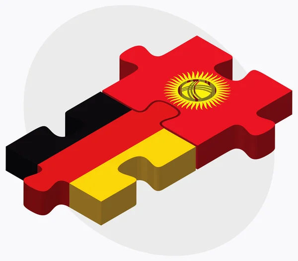 Banderas de Alemania y Kirguistán — Vector de stock