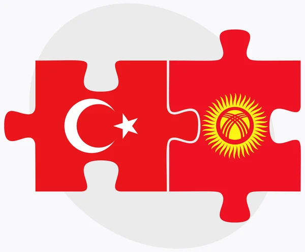 Banderas de Turquía y Kirguistán — Vector de stock