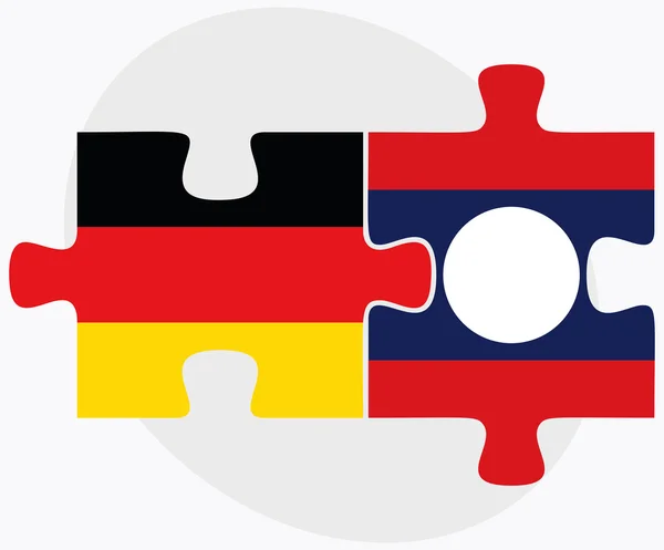 Banderas de Alemania y Laos — Vector de stock