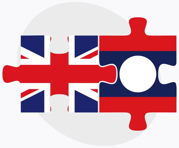 United Kingdom and Laos Flags — Stock Vector