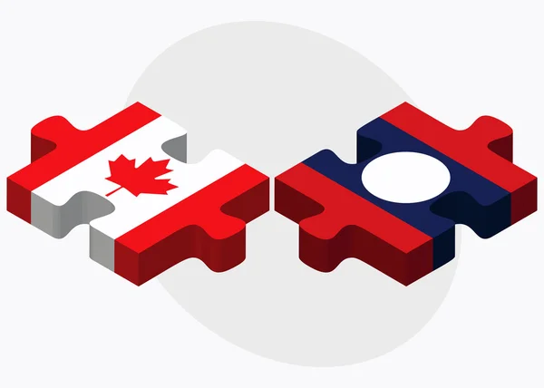 Kanada ve Laos bayrakları — Stok Vektör