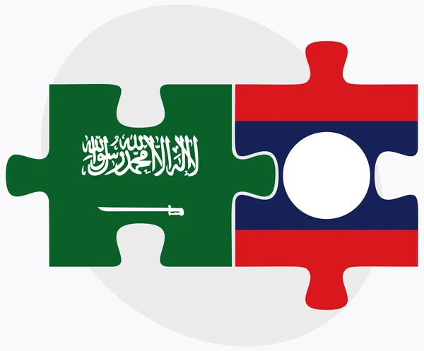 Saudiarabien och Laos flaggor — Stock vektor
