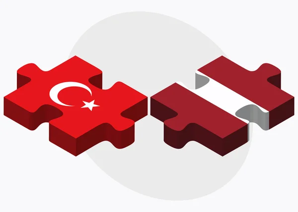 Flaggen der Türkei und Lettlands — Stockvektor