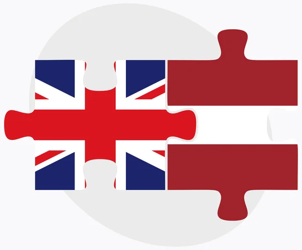 United Kingdom and Latvia Flags — Stock Vector