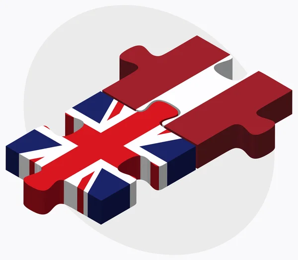 Banderas del Reino Unido y Letonia — Vector de stock