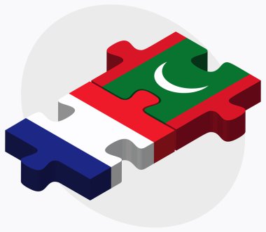 Fransa ve Maldivler bayrakları