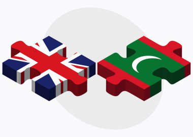 Birleşik Krallık ve Maldivler bayrakları 