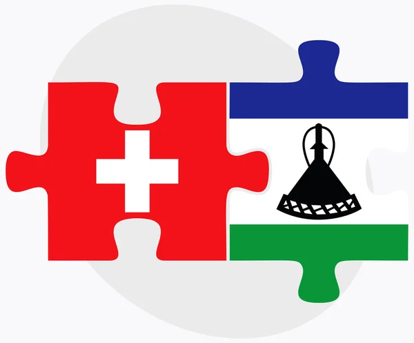 Drapeaux de Suisse et du Lesotho — Image vectorielle