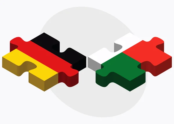 Duitsland en Madagaskar vlaggen — Stockvector