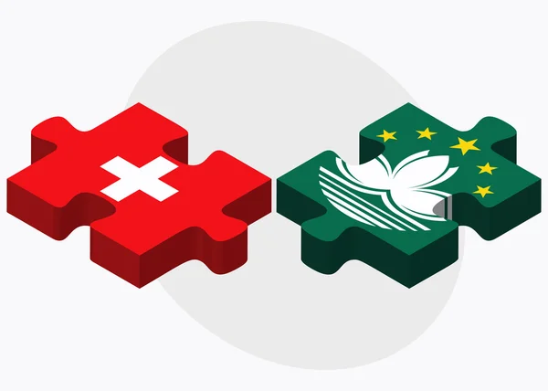İsviçre ve Macau bayrakları — Stok Vektör