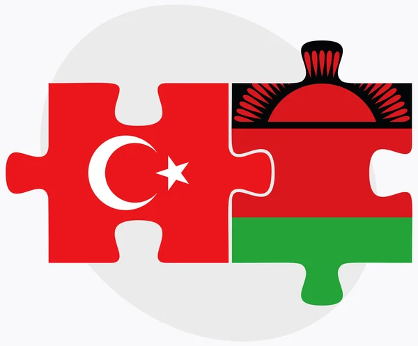 Flaggen der Türkei und Malawi — Stockvektor