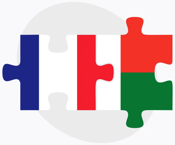 Banderas de Francia y Madagascar — Archivo Imágenes Vectoriales