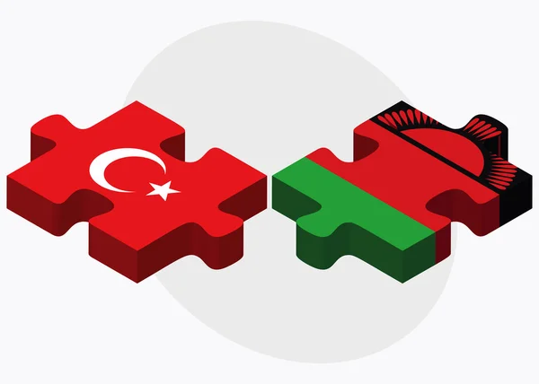 Flaggen der Türkei und Malawi — Stockvektor