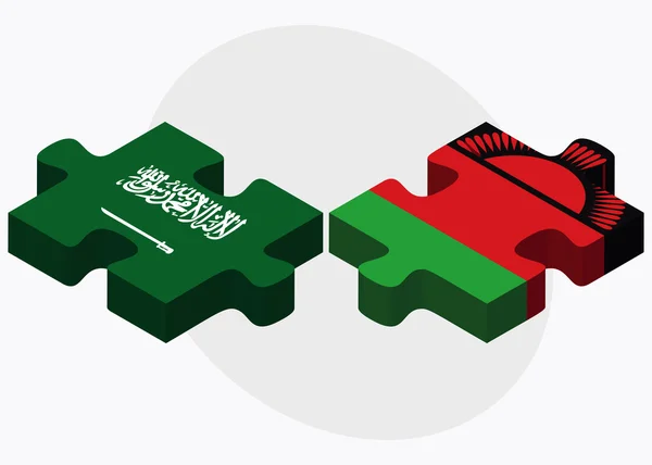 Suudi Arabistan ve Malavi bayrakları — Stok Vektör