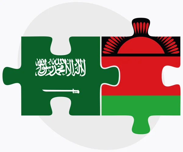 Arabie Saoudite et Malawi Drapeaux — Image vectorielle
