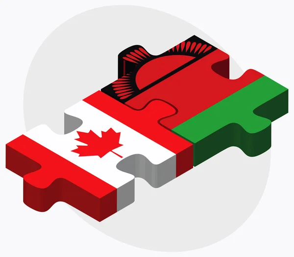 Banderas de Canadá y Malawi — Vector de stock