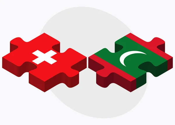 Banderas de Suiza y Maldivas — Archivo Imágenes Vectoriales