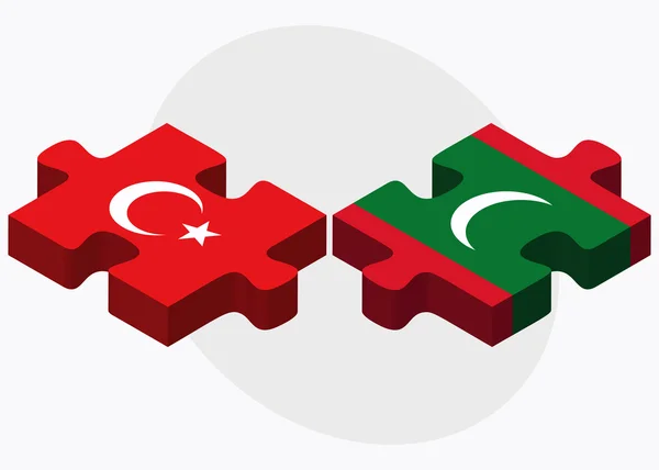 Drapeaux de Turquie et des Maldives — Image vectorielle