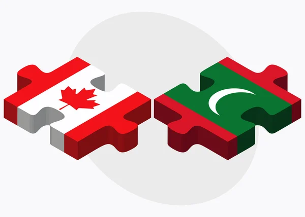 Canada and Maldives Flags — Stock Vector