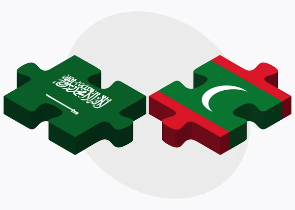 Saoedi-Arabië en vlaggen van de Maldiven — Stockvector