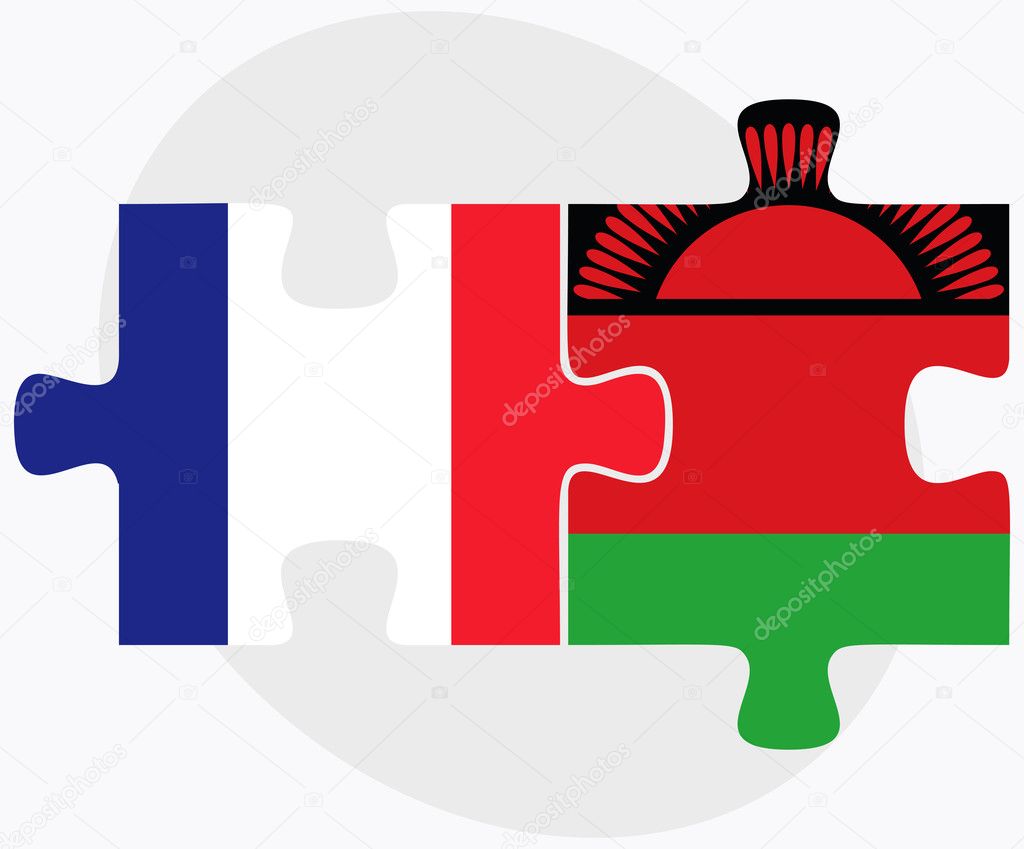 France and Malawi Flags