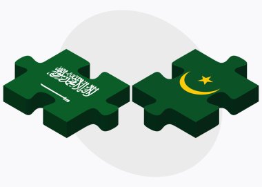 Suudi Arabistan ve Moritanya bayrakları 