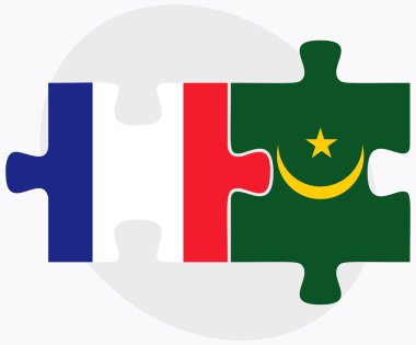 Fransa ve Moritanya bayrakları