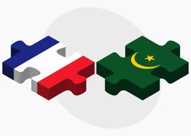 Fransa ve Moritanya bayrakları