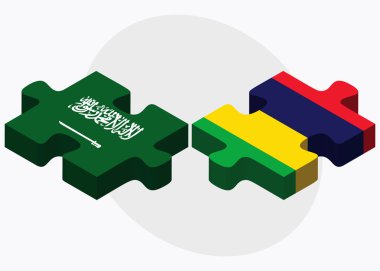 Suudi Arabistan ve Mauritius bayrakları