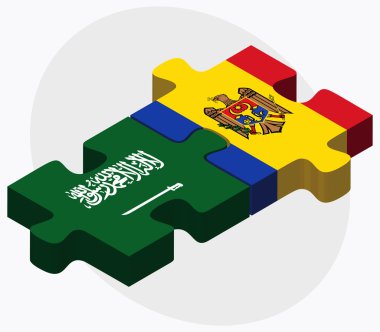 Suudi Arabistan ve Moldova bayrakları